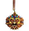 Lord Nrsimhadeva Pendant - New Cloisonne Style - Gold