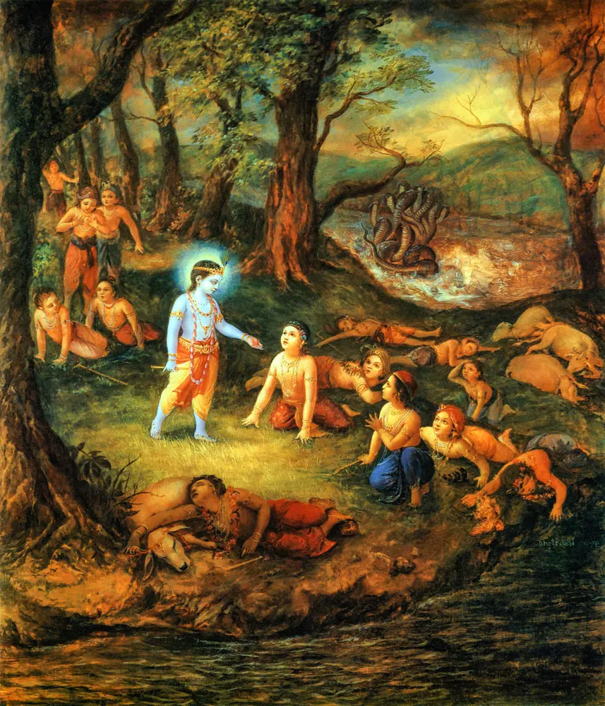 Krishna Brings the Cows and Cowherd Boys Back to Life