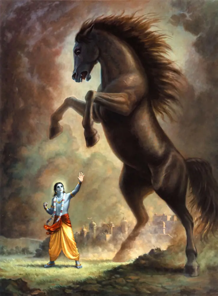 The Horse Demon Kesi Attacks Krishna