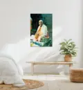 Prabhupada Smiling Sitting in Garden Chanting Japa