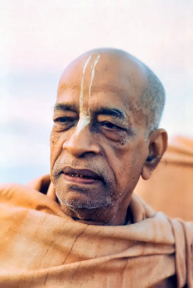 Srila Prabhupada Closeup Photo on Morning Walk