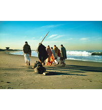 Prabhupada Morning Walk With Disciples on Venice Beach From Behind