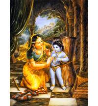 Mother Yasoda Binds Krishna With Ropes -- Damodar