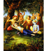 Krishna and the Cowherd Boys Honor Balarama