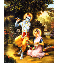 Krishna and Radharani in Vrindavan