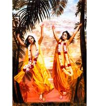 Lord Caitanya and Lord Nityananda Dancing in Ecstasy