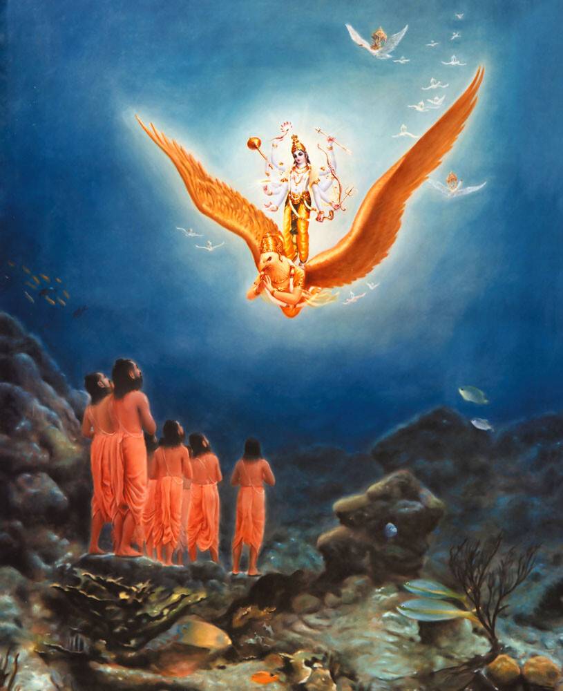 Lord Vishnu Appears to the Pracetas