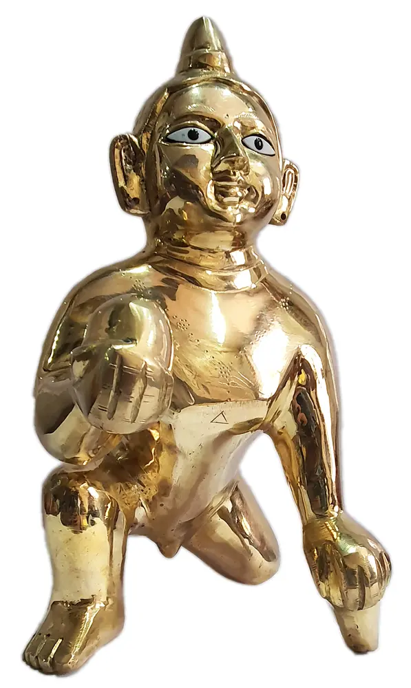 Laddu Gopal Brass Deity 7\"