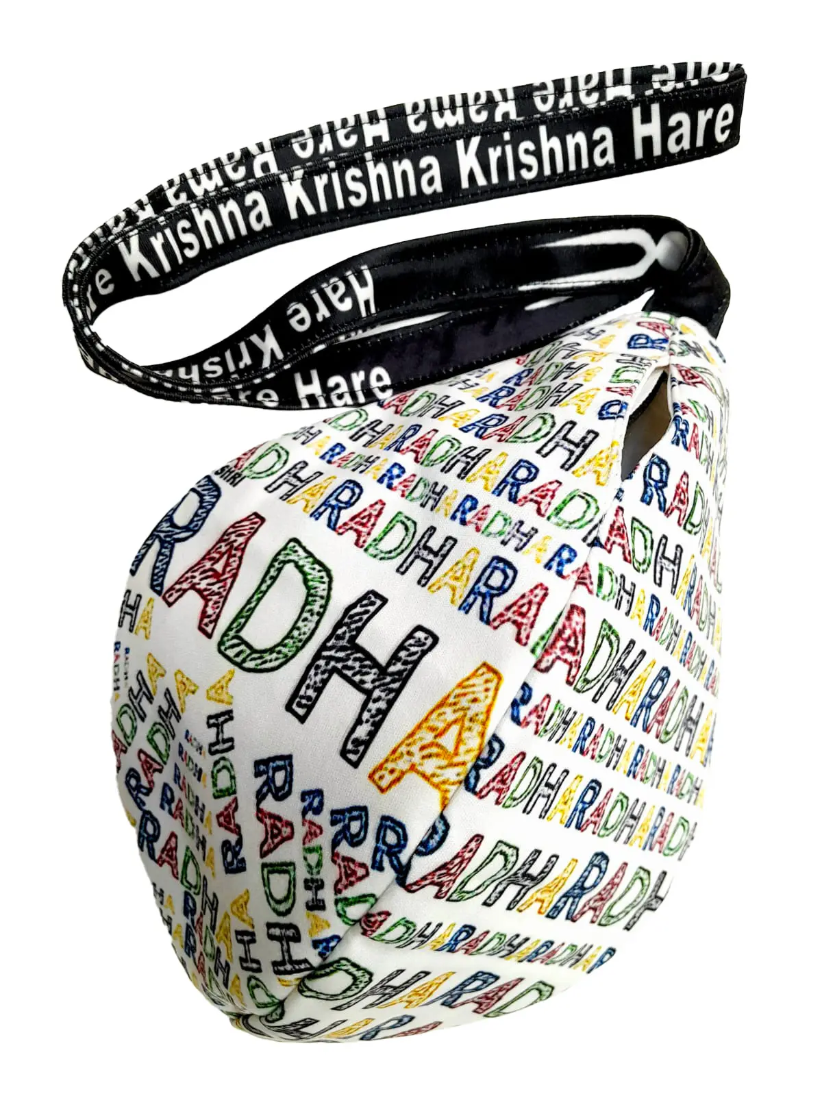Radha Krishna on Lotus - Digitally Printed Bead-Bag [3 sides and strap] Standard Size