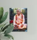 Srila Prabhupada in France, Holding a Marigold Flower