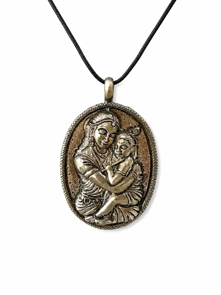 Antique Yashoda with Bal Krishna Pendant