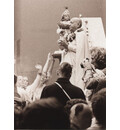 Srila Prabhupada standing on stage at Hare Krsihna Festival