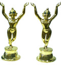 Gaura Nitai Deities 20\" Both Hands Up; Round Base