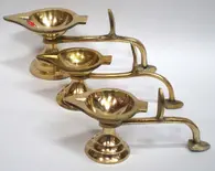 Ghee Lamp, Single Wick -- Brass