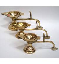 Ghee Lamp, Single Wick -- Brass