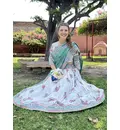 Cow Gopi Dress (White Base) - Pure Cotton