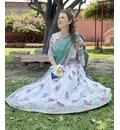 Cow Gopi Dress (White Base) - Pure Cotton