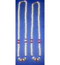 White Perl Mala with Crystal Beads 18\" (Set of 2)