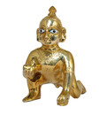 Laddu Gopal Brass Deity 4\" (10 cm)