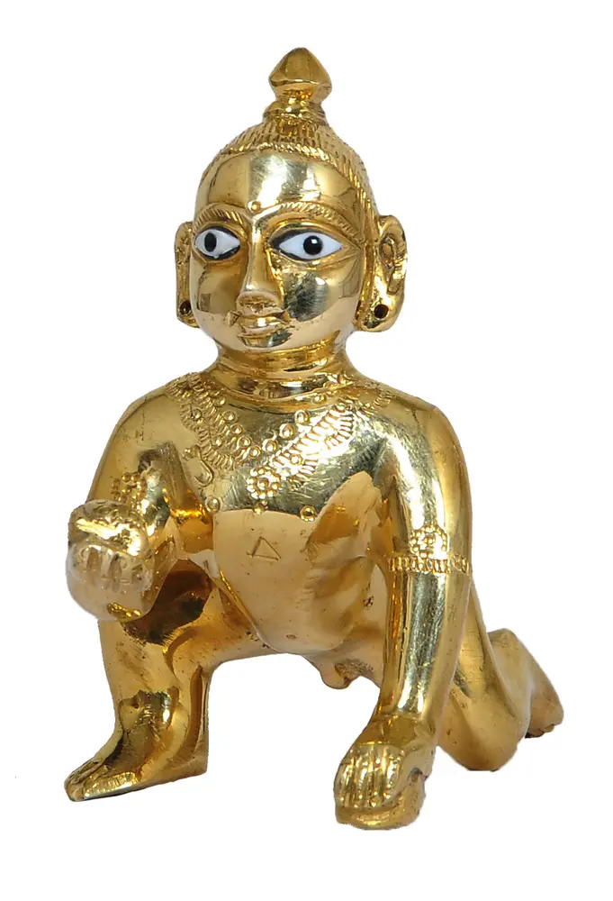 Laddu Gopal Brass Deity 7\"