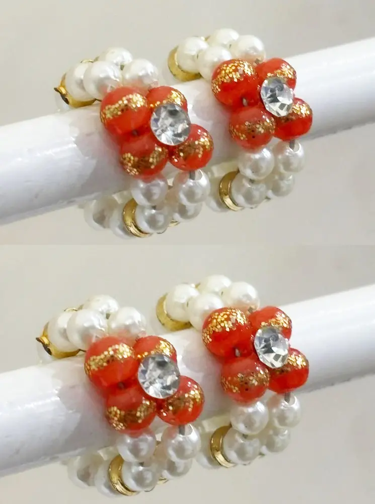 Deity Bracelets -- White and Colorful Pearls with White Diamonds_TMS14