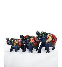 Hand-Painted Elephant Family (3 Elephant Figures)
