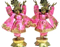 Gaura Nitai Deity Clothes -- Golden Flower Embroidery