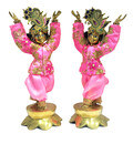 Gaura Nitai Deity Clothes -- Golden Flower Embroidery