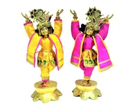 Gaura Nitai Deity Clothes -- Silk Look with Contrasting Colors