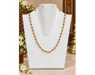 Gold Plated Silver Tulsi Necklace - Small Beads Gold Plated Silver Tulsi Necklace - Small Beads