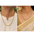 Gold Plated Silver Tulsi Necklace - Large Beads