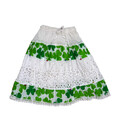 Gopi Skirt for Girls -- Jaipuri, White with Printed Pattern