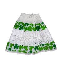 Gopi Skirt for Girls -- Jaipuri, White with Printed Pattern