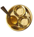 Gopal Bhog Offering Set for Laddu Gopal (Brass Plate, Bowls, Cup and Spoon)