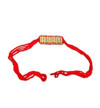 Bracelet -- Mock Diamonds, Red Thread
