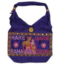 Embroidered Handbag -- Hare Krishna, Cotton, Patiala Style