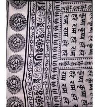 Harinam Chadar Jute with Black Print