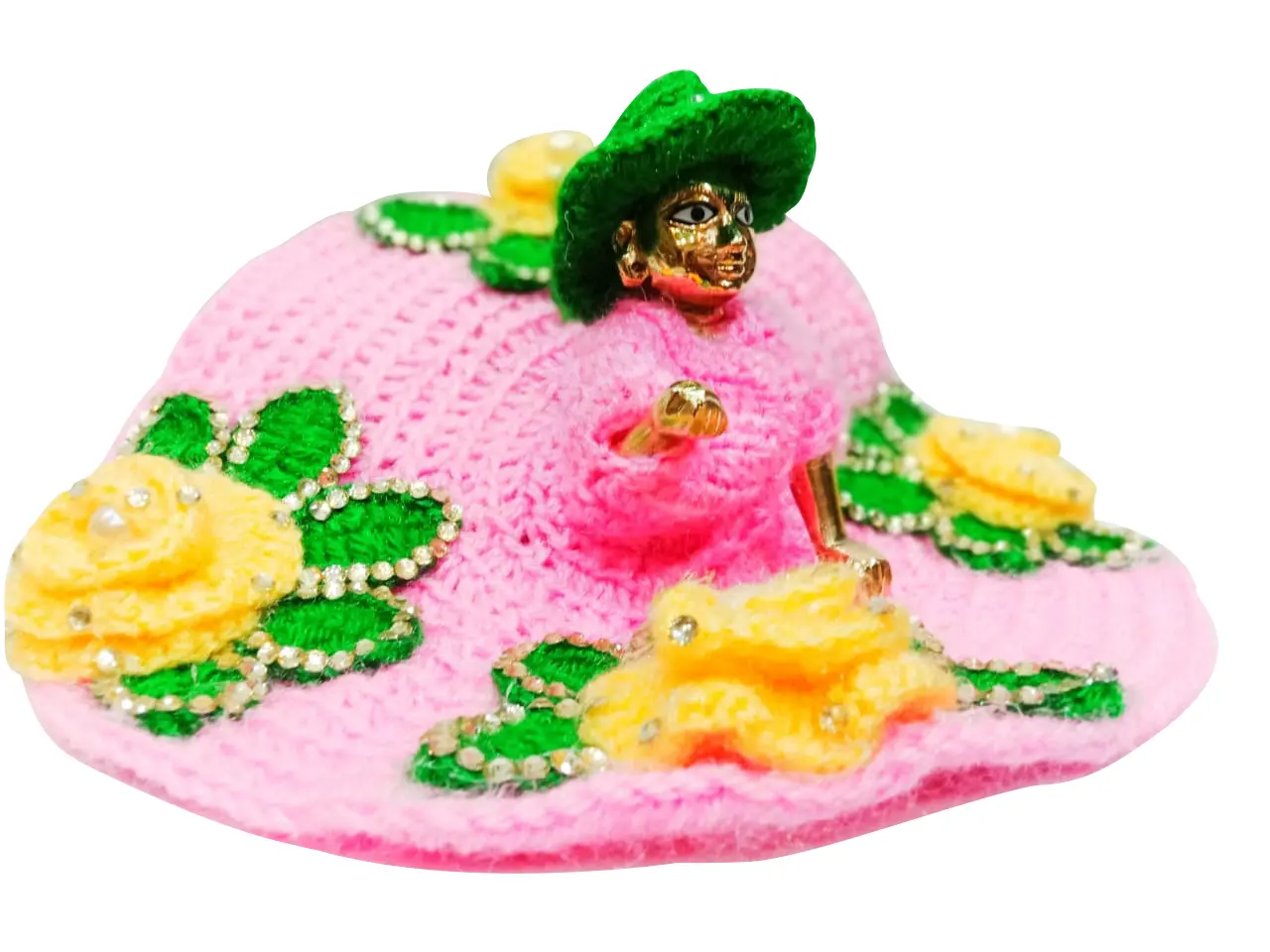 Semi Deluxe Woolen Winter Dresses with Cap for Laddu Gopal