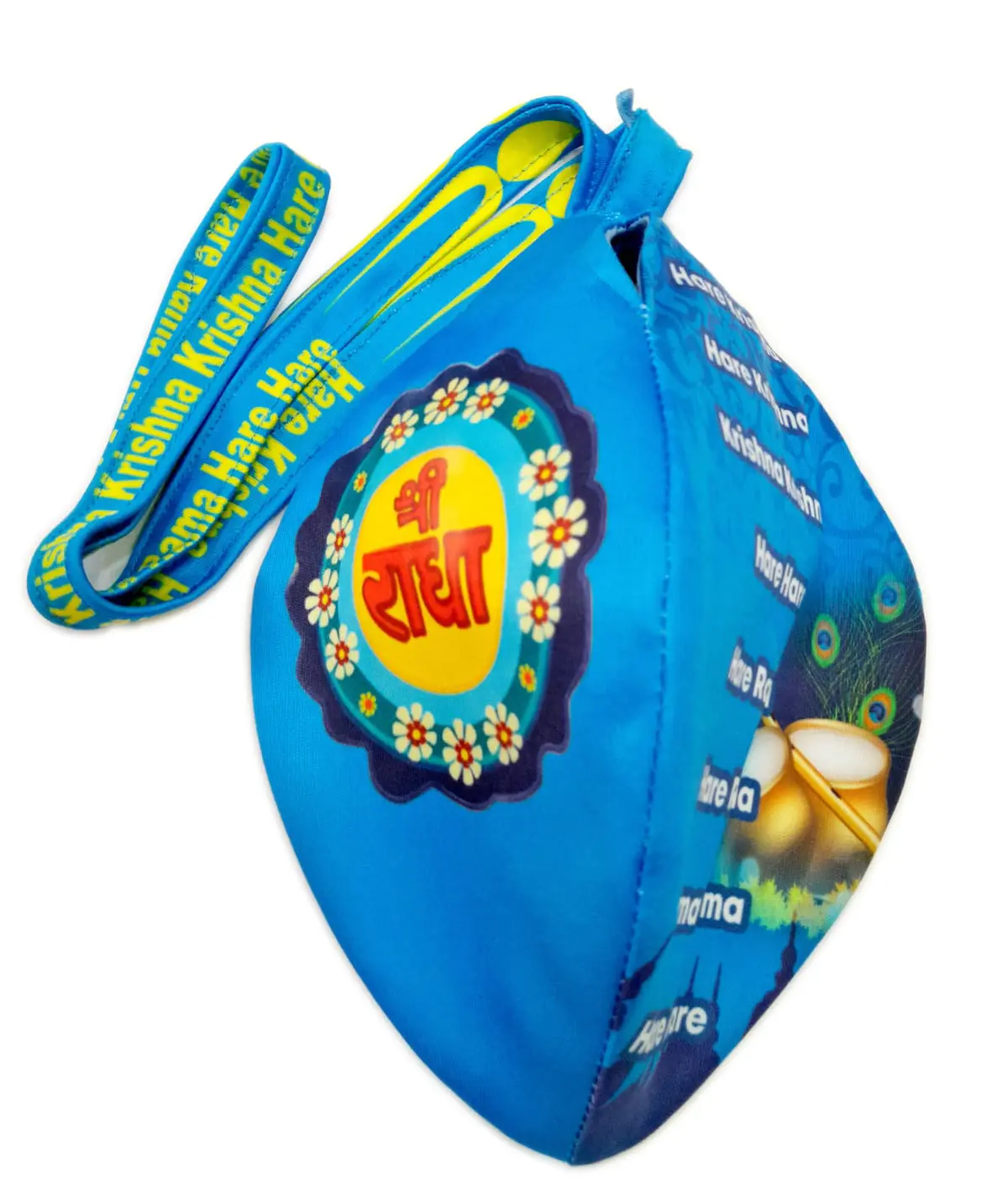Radha Krishna on Lotus - Digitally Printed Bead-Bag [3 sides and strap] Standard Size