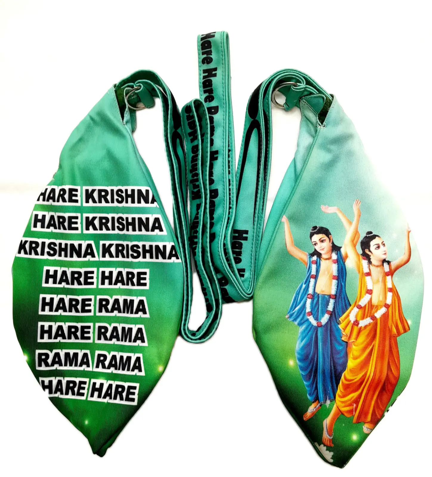Radha Krishna on Lotus - Digitally Printed Bead-Bag [3 sides and strap] Standard Size