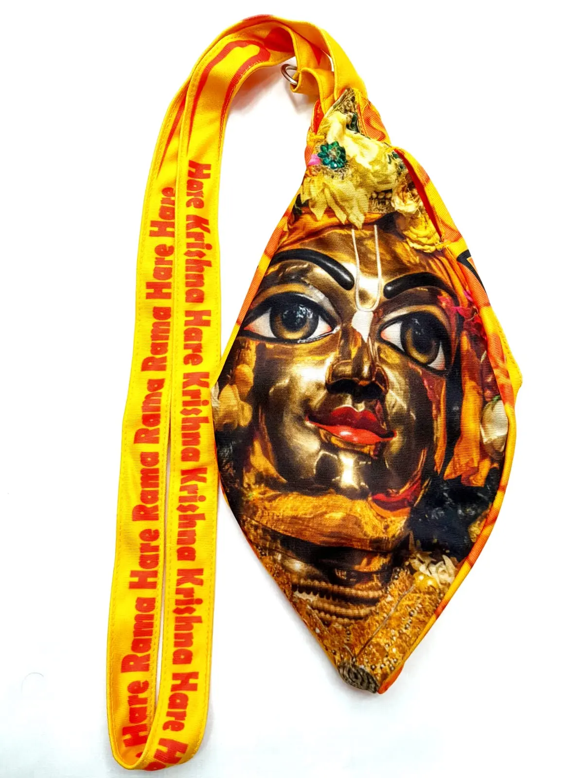Radha Krishna on Lotus - Digitally Printed Bead-Bag [3 sides and strap] Standard Size