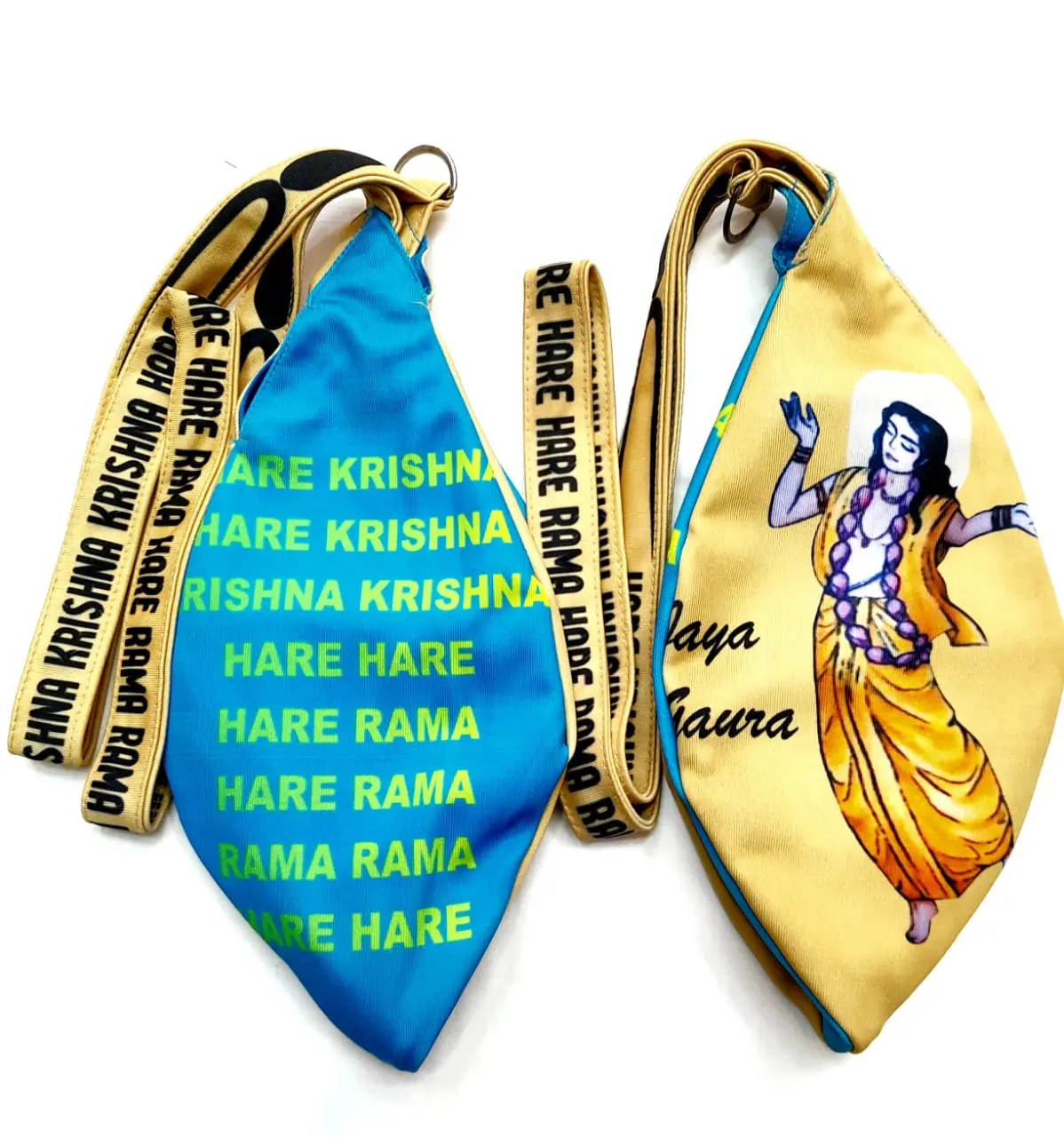 Radha Krishna on Lotus - Digitally Printed Bead-Bag [3 sides and strap] Standard Size