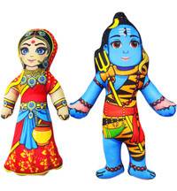 Childrens Stuffed Toy: Lord Shiva with Parvati (Approx. 9" high))