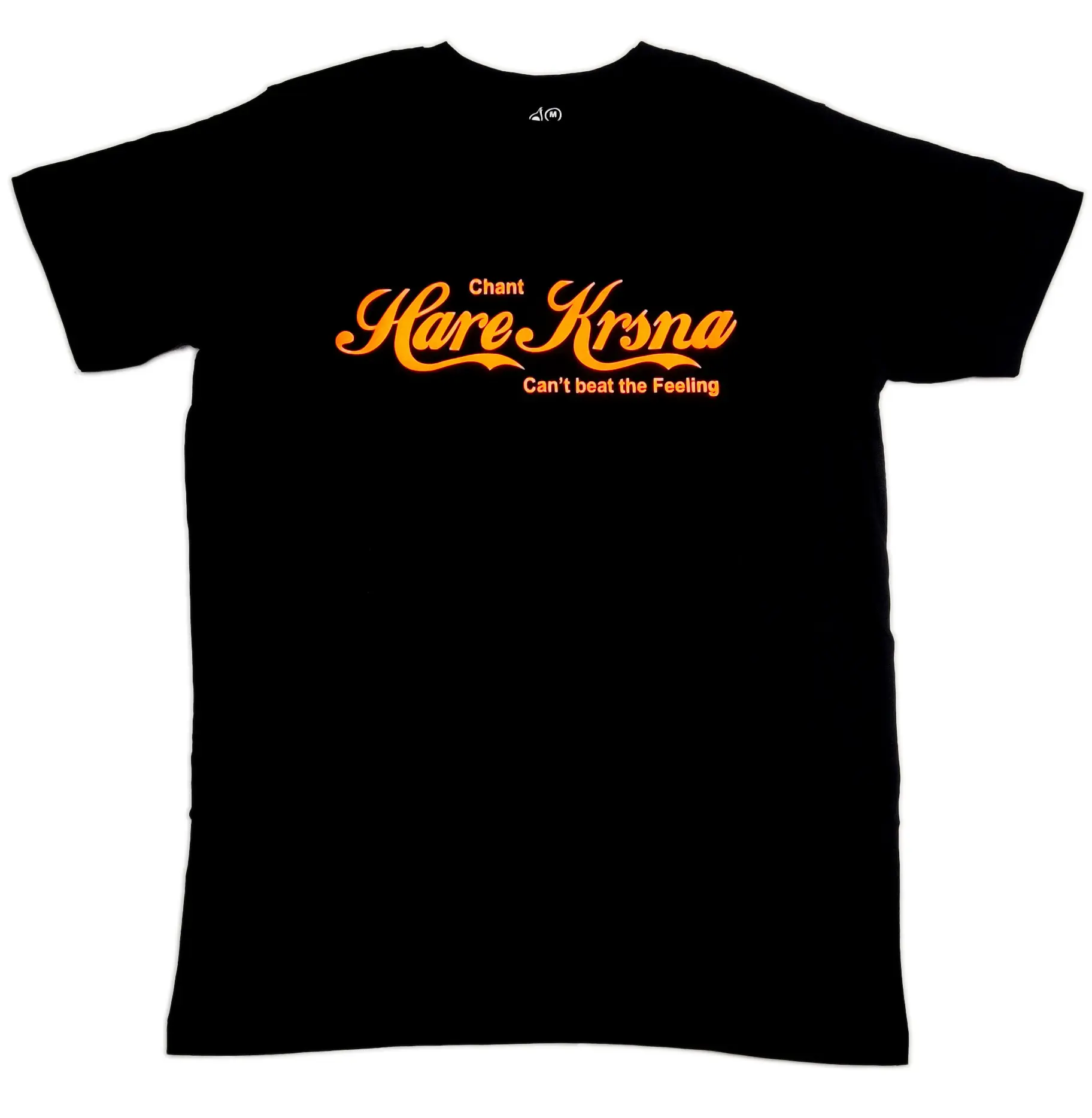 T-Shirt: Hare Krishna in Sanskrit on Gold on Black