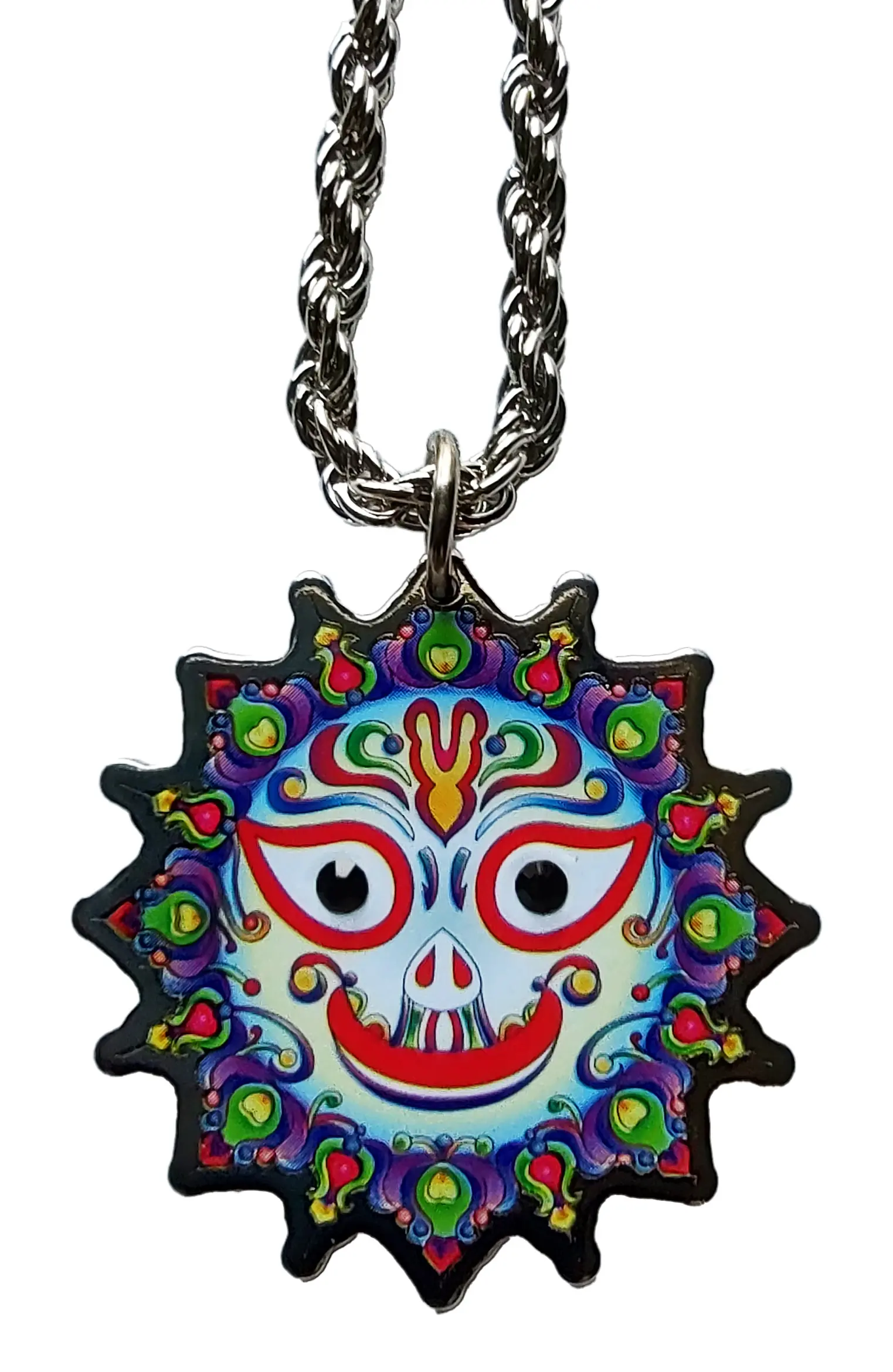 OM Pendant - In Gold and Devanagari Sanskrit - Very Colorful