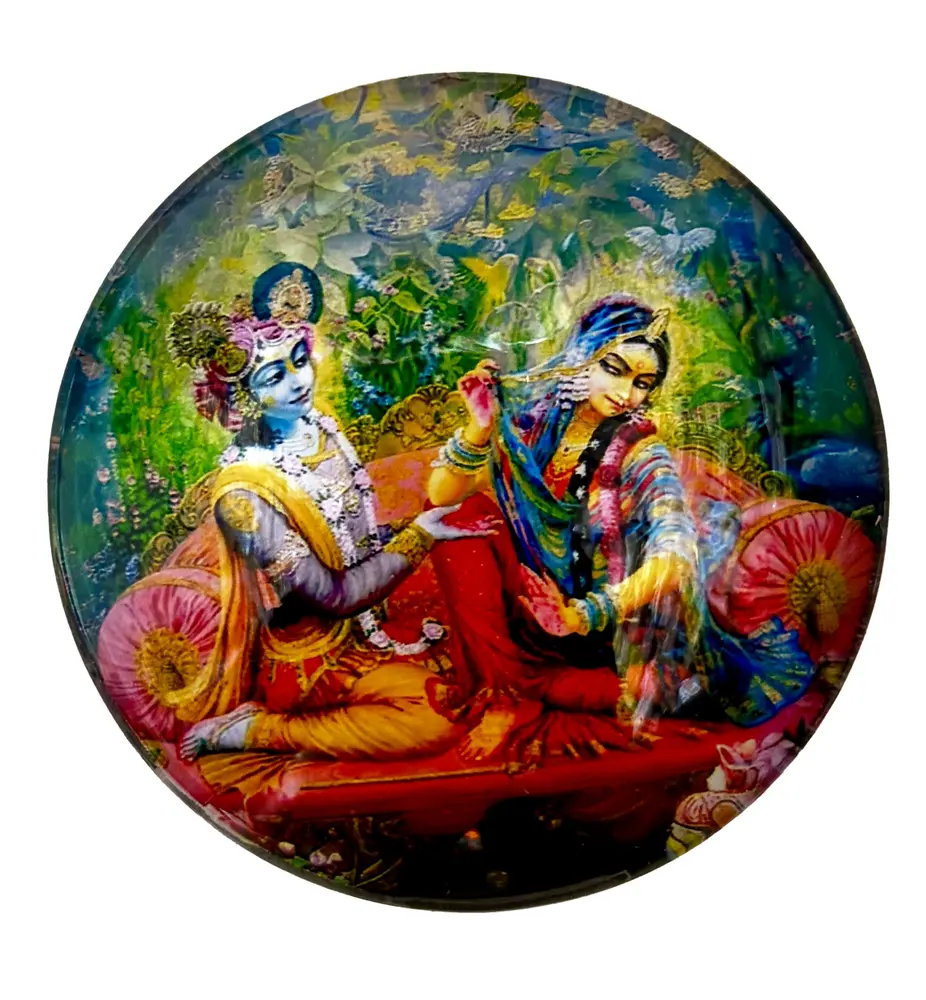 Round Lord Caitanya Mahaprabhu Magnet (2.3\" - 5.3 cm)