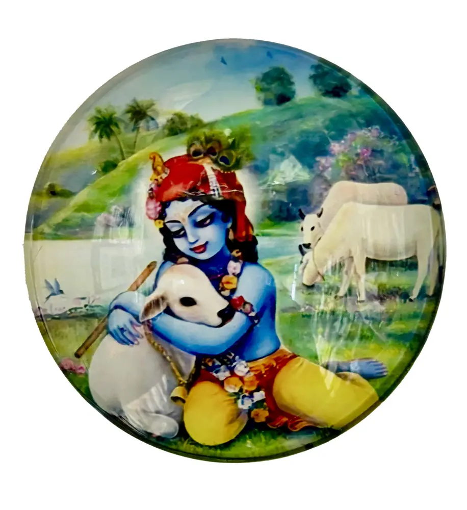 Round Lord Caitanya Mahaprabhu Magnet (2.3\" - 5.3 cm)