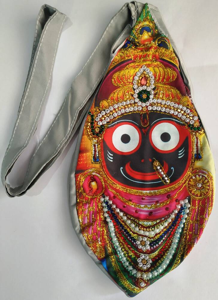 Jagannatha Digitally Printed Bead Bag with Embroidery