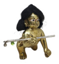 Decorative Silver Flute for Laddu Gopal Deity With Two Colorful Gems