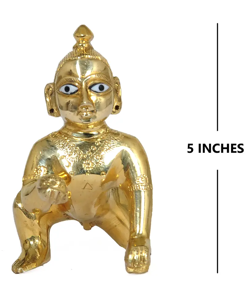 Laddu Gopal Brass Deity 7\"